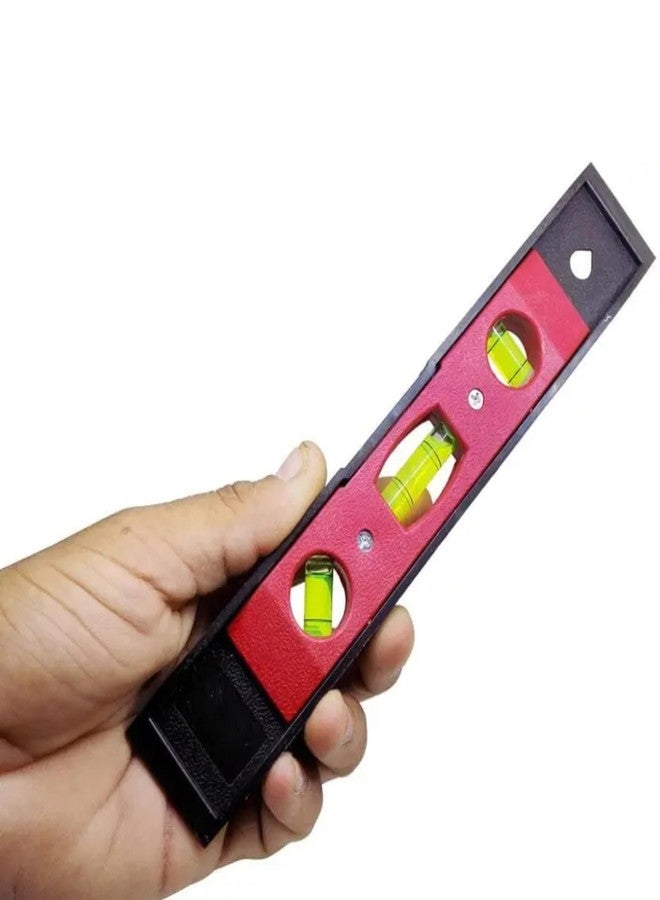 Drumstone 𝟏+𝟏 𝐘𝐄𝐀𝐑 𝐖𝐀𝐑𝐑𝐀𝐍𝐓𝐘 9-Inch Magnetic Torpedo Spirit Level - 3-Bubble Mini Pocket Level Ruler | Compact & Portable with Accurate Horizontal, Vertical & Measurements - Image 5